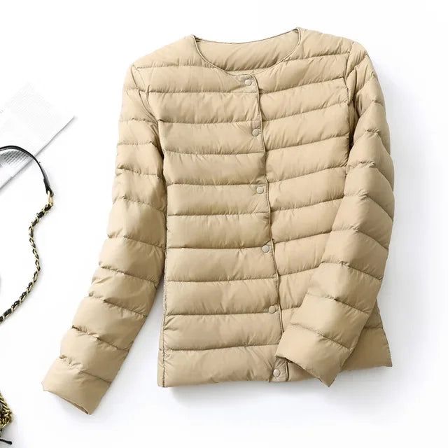 Chaqueta acolchada color camel