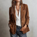 Blazer vintage efecto ante marrón