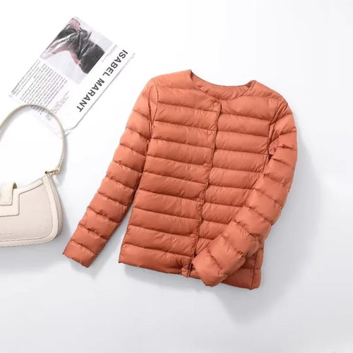 Chaqueta acolchada ultraligera mujer sin cuello